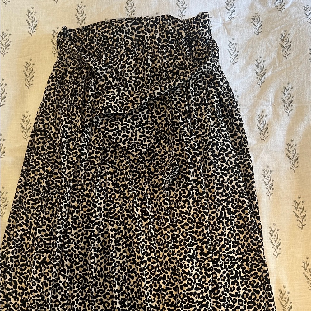 Sezane Animal Print Midi Skirt